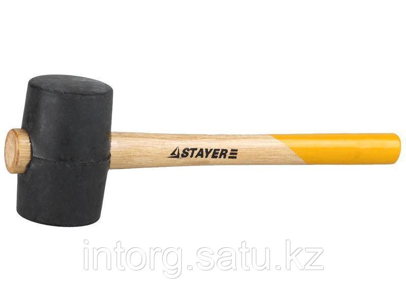 Киянка STAYER "STANDARD" резиновая черная с деревянной ручкой, 680г - фото 1 - id-p40201158