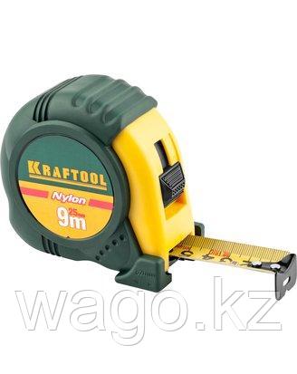 РУЛЕТКА ИЗМЕРИТЕЛЬНАЯ KRAFTOOL 34122-09_Z01, EXPERT, С НЕЙЛОНОВЫМ ПОКРЫТИЕМ, ОБРЕЗИНЕННЫЙ КОРПУС, 9 М Х 25 ММ, фото 2