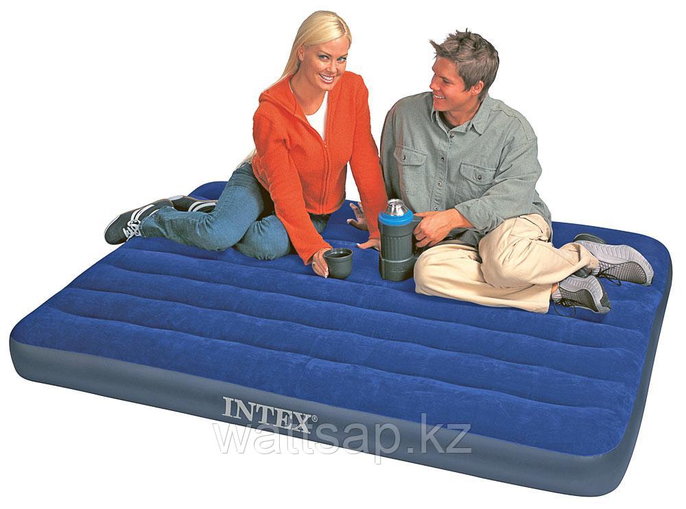 Кровать надувная Intex 137x191x22 см, max 273 кг, Intex 68758 поверхность флок