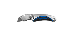 Нож ЗУБР "ЭКСПЕРТ" универсальный, метал обрезиненный корпус, фиксированное трапециевид лезвие,тип"А24",сталь