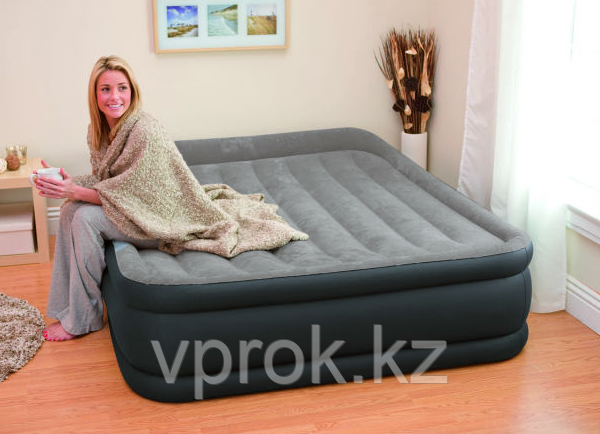 Кровать надувная Intex 152х203х42 см, max 273 кг Intex 64136, поверхность флок, встроенный насос - фото 2 - id-p46353715