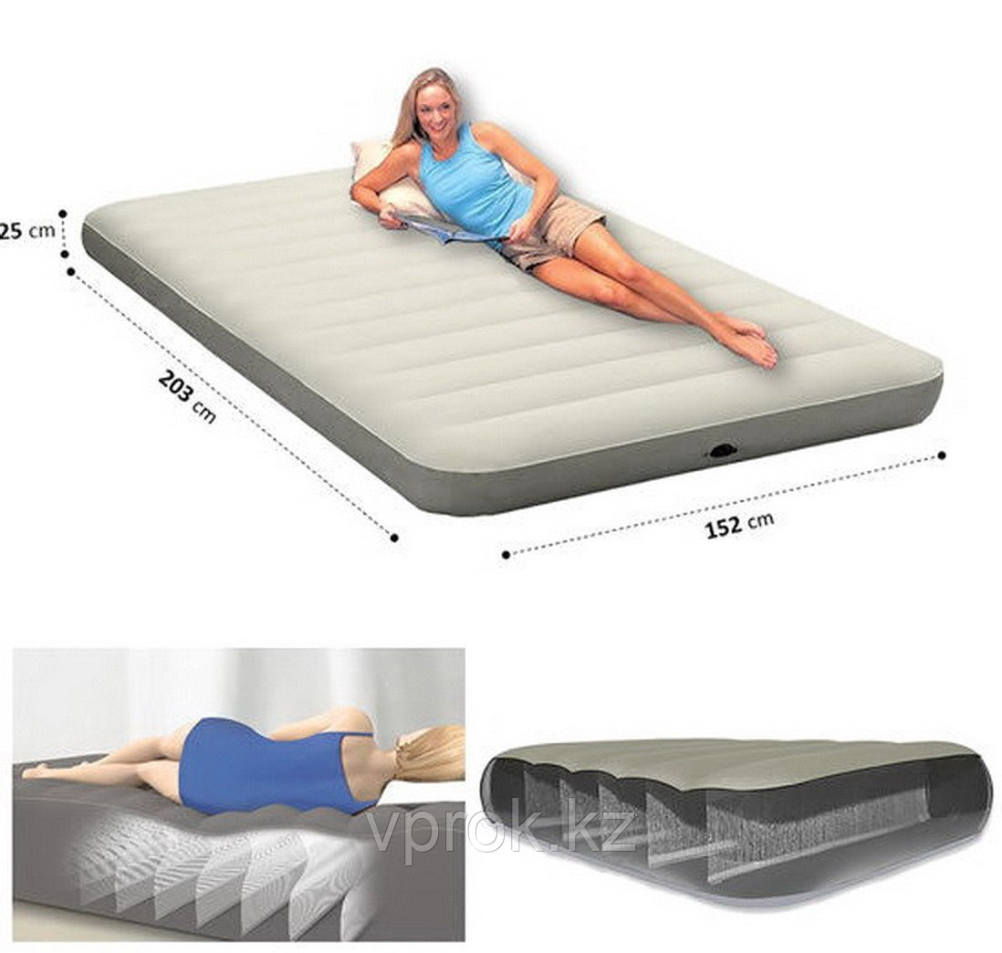 Кровать надувная Intex  152х203х25  см, max 215 кг Intex 64709, без насоса