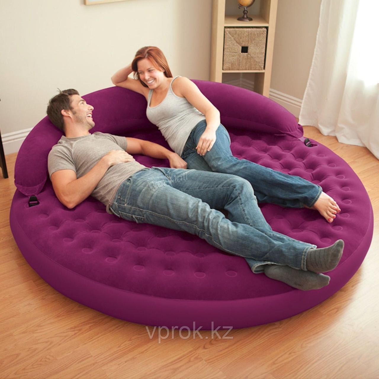 Надувная круглая кровать  Intex 191х51 см, max 295 кг, Intex 68881, поверхность флок