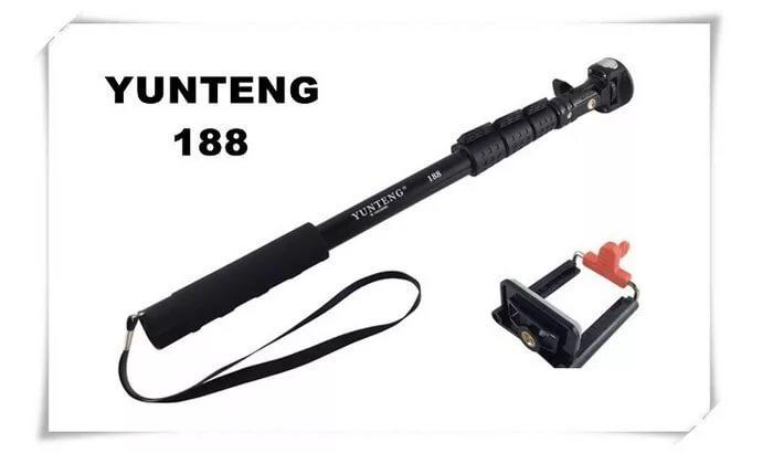 Монопод YunTeng 188 с креплением для экшн-камеры (42.5-125см)