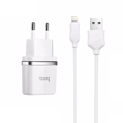 Зарядное устройство Hoco C12 2.4A Lightning USB, фото 2