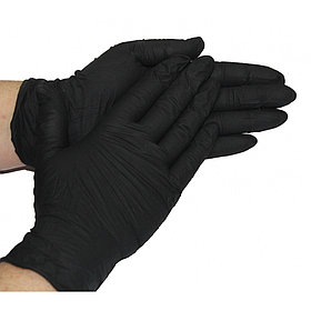 Черные перчатки нитриловые 100шт, S,M,L