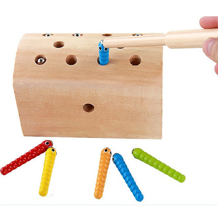 Деревянная игрушка - Сундук с червяками (на магнитах), DN-516, фото 2