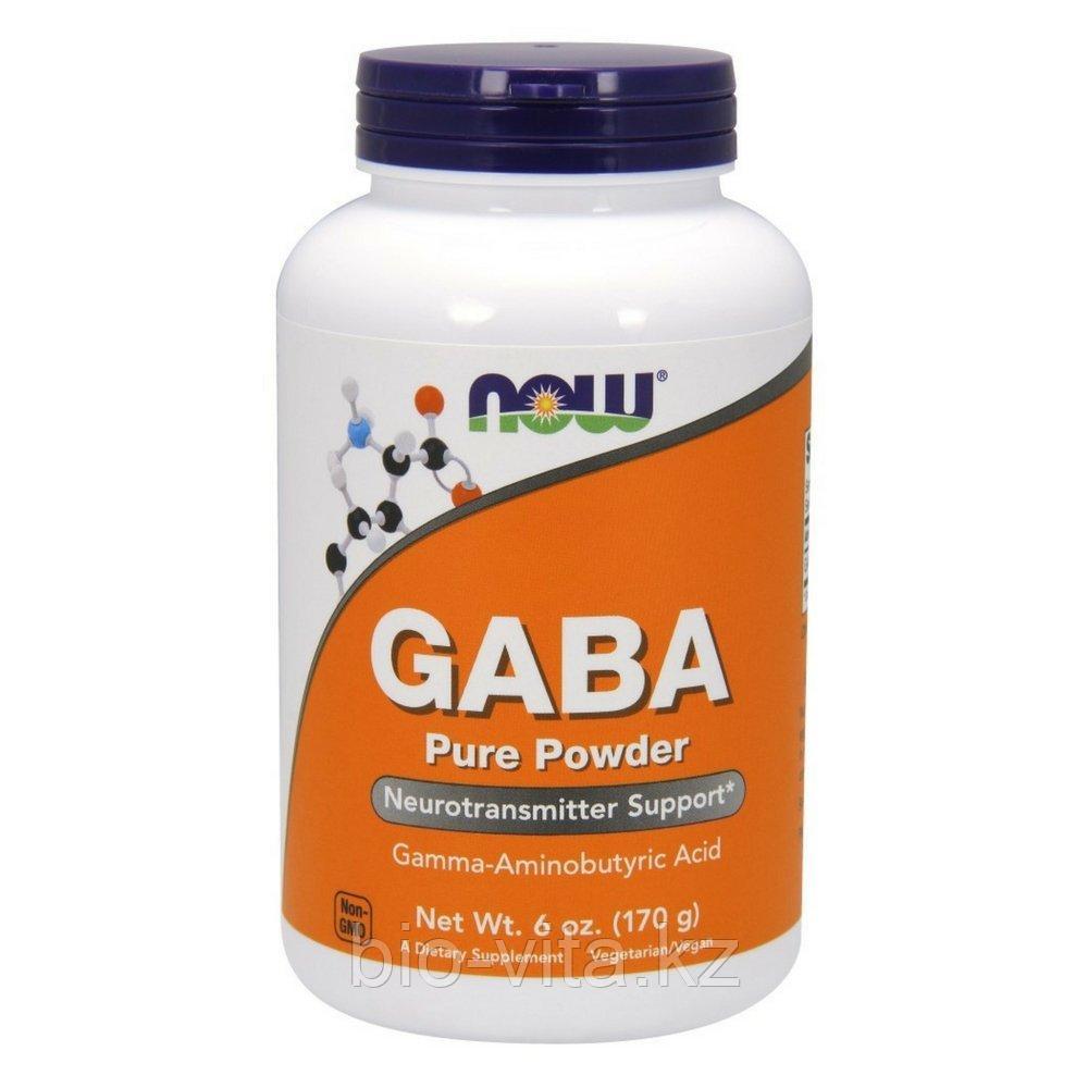 ГАМК, (GABA), 170 гр.=340 порций по 500 мг. каждая.  Now Foods.