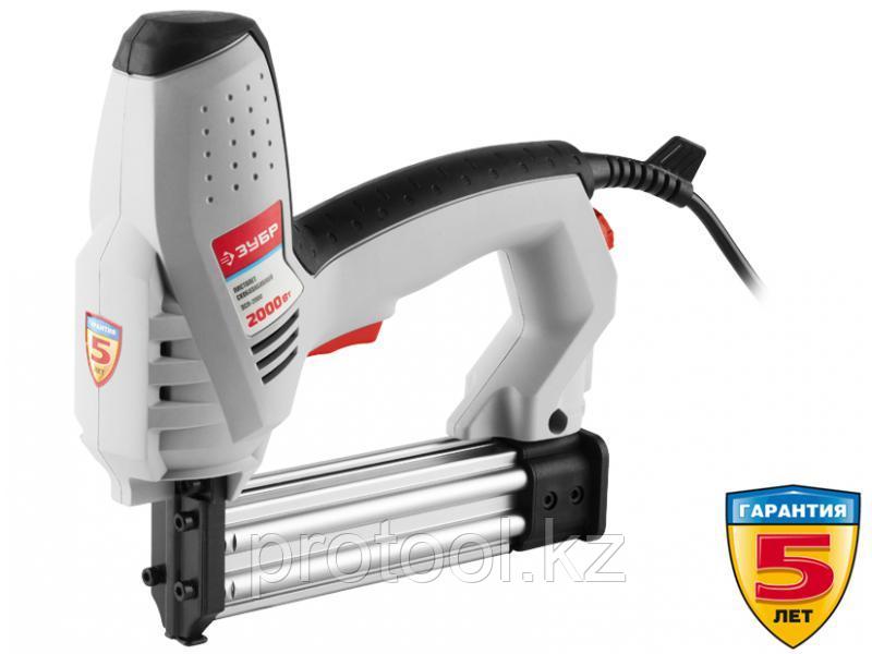 Пистолет скобозабивной (степлер), ЗУБР ЗСП-2000, регулятор силы удара, скоба: 15-25 мм, гвоздь: 15-30 мм, 2000