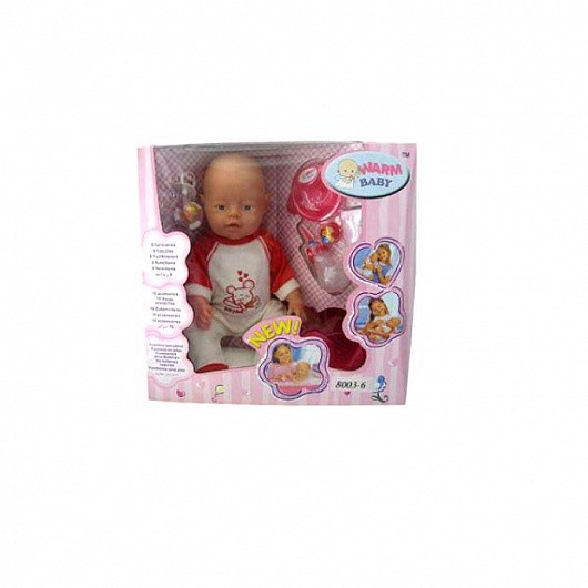 B1425487 ФУНКЦИОНАЛЬНЫЙ ПУПС WARM BABY С АКСЕССУАРАМИ (ПЬЕТ, ПИСАЕТ)