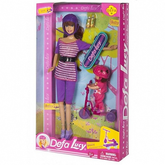 8191 Defa Lucy Игровой набор "Спортсменки" - кукла Lucy (29см) и малыш со спортивными аксессуарами,