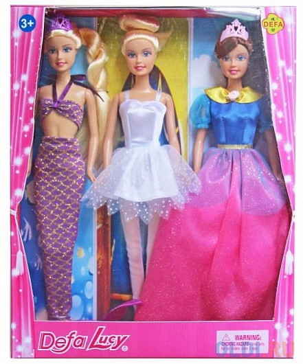8242 DEFA LUCY ИГРОВОЙ НАБОР "ПРИНЦЕССЫ" - 3 КУКЛЫ (ПО 29СМ)