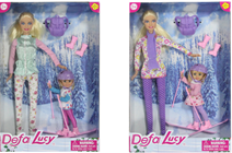 8356 DEFA LUCY КУКЛА ЛЮСИ (29СМ) ЗИМНИЙ СПОРТ, С РЕБЕНКОМ, ТЕМАТИЧЕСКИЕ АКСЕССУАРЫ, В АСС. 2 ВИДА