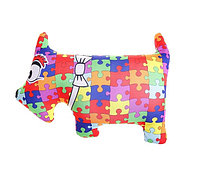 Мягкая игрушка-антистресс "Собака разноцветная" ( с пазлами)