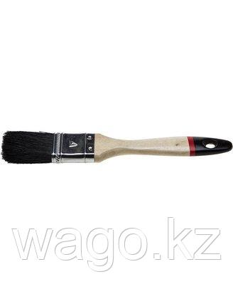 КИСТЬ ПЛОСКАЯ МАЛЯРНАЯ STAYER 01022-025, UNIVERSAL-EURO, ЧЁРНАЯ НАТУРАЛЬНАЯ ЩЕТИНА, ДЕРЕВЯННАЯ РУЧКА, 25 ММ, фото 2