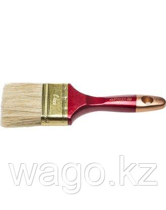 КИСТЬ ПЛОСКАЯ МАЛЯРНАЯ STAYER 0104-075, UNIVERSAL-PROFI, СВЕТЛАЯ НАТУРАЛЬНАЯ ЩЕТИНА, ДЕРЕВЯННАЯ РУЧКА, 75 ММ, фото 2