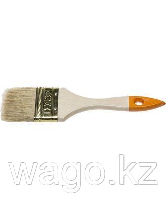 КИСТЬ ПЛОСКАЯ МАЛЯРНАЯ DEXX 0100-063_Z02, ПРАКТИК, ДЕРЕВЯННАЯ РУЧКА, НАТУРАЛЬНАЯ ЩЕТИНА, ИНДИВИДУАЛЬНАЯ УПАКОВ, фото 2