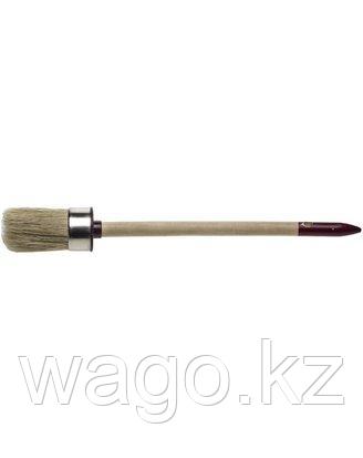 КИСТЬ КРУГЛАЯ МАЛЯРНАЯ ЗУБР 01501-30, УНИВЕРСАЛ - МАСТЕР, СВЕТЛАЯ ЩЕТИНА, ДЕРЕВЯННАЯ РУЧКА, №6 Х 30 ММ, фото 2