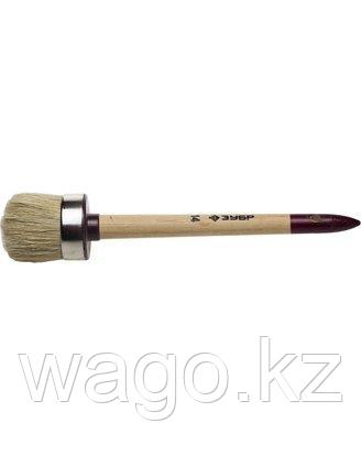 КИСТЬ КРУГЛАЯ МАЛЯРНАЯ ЗУБР 01501-50, УНИВЕРСАЛ - МАСТЕР, СВЕТЛАЯ ЩЕТИНА, ДЕРЕВЯННАЯ РУЧКА, №14 Х 50 ММ, фото 2
