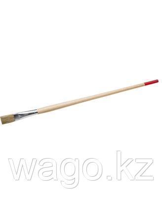 КИСТЬ КРУГЛАЯ МАЛЯРНАЯ ТОНКАЯ STAYER 0124-14, UNIVERSAL-STANDARD, СВЕТЛАЯ НАТУРАЛЬНАЯ ЩЕТИНА, ДЕРЕВЯННАЯ РУЧКА, фото 2
