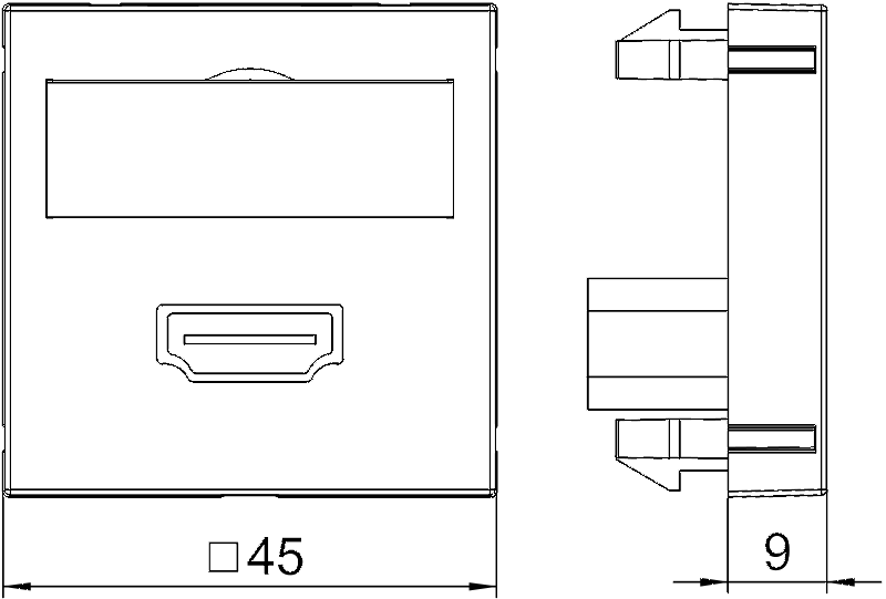 Розетка мультимедийная HDMI, 1 модуль Modul45, 45х45 мм, белая MTG-HD S RW1 - фото 2 - id-p46498252