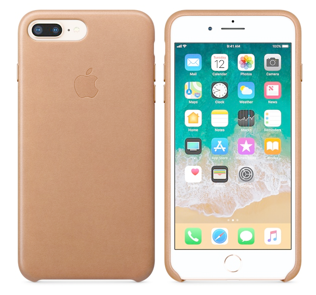 Кожаный чехол для iPhone 7 Plus (бежевый)