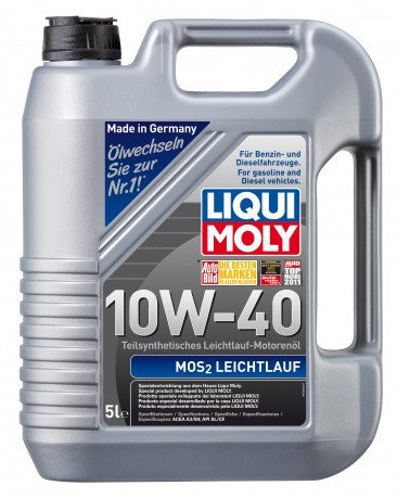 Моторное масло LIQUI MOLY MOS2-LEICHTLAUF 10W40 5л, фото 2
