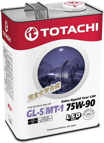 Трансмиссионное масло TOTACHI Extra Hypoid Gear LSD Fully Syn GL-5/MT-1 75W-90  4L, фото 2
