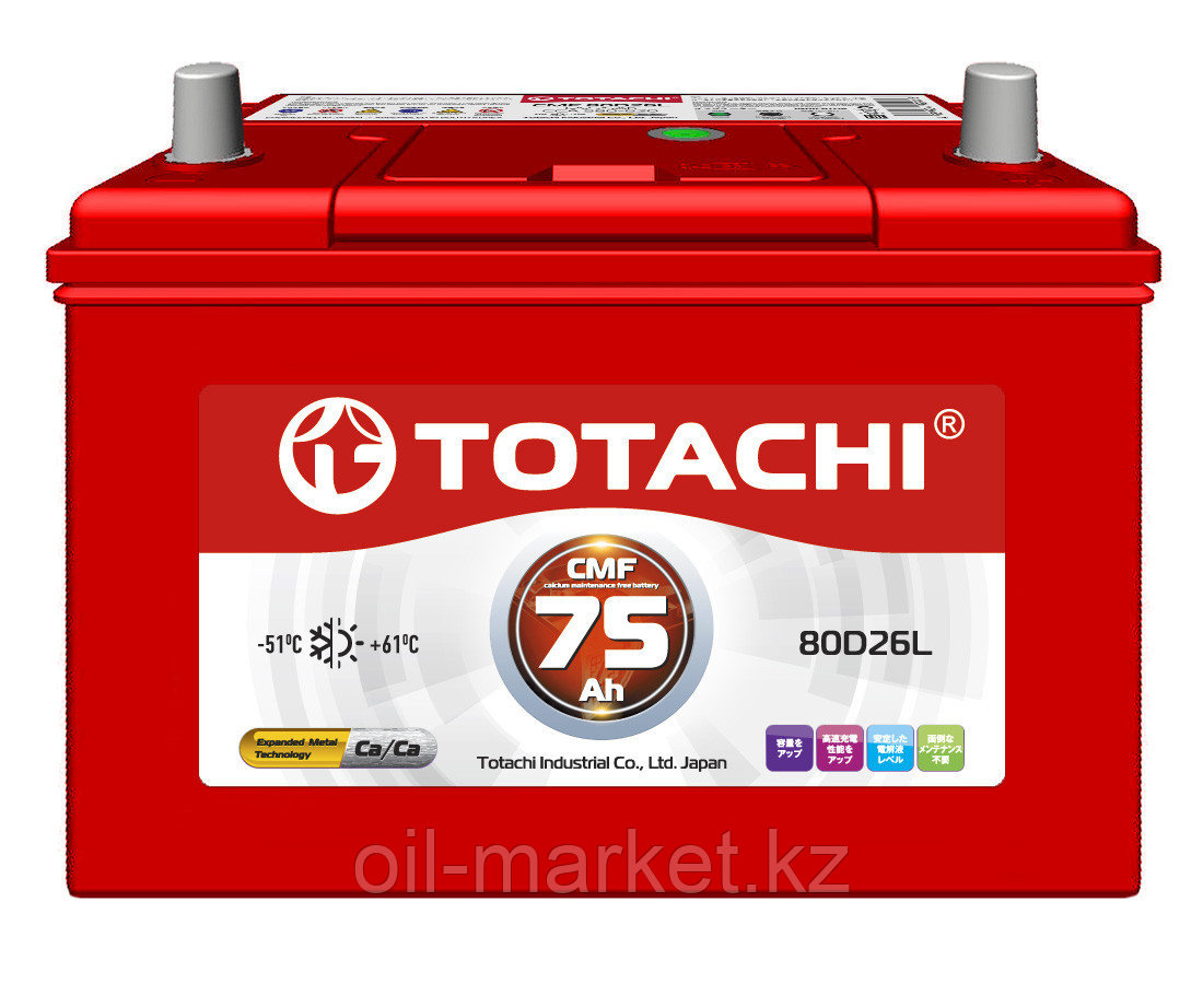 Аккумулятор TOTACHI 75 А/ч CMF - 80D26L - фото 1 - id-p43420477