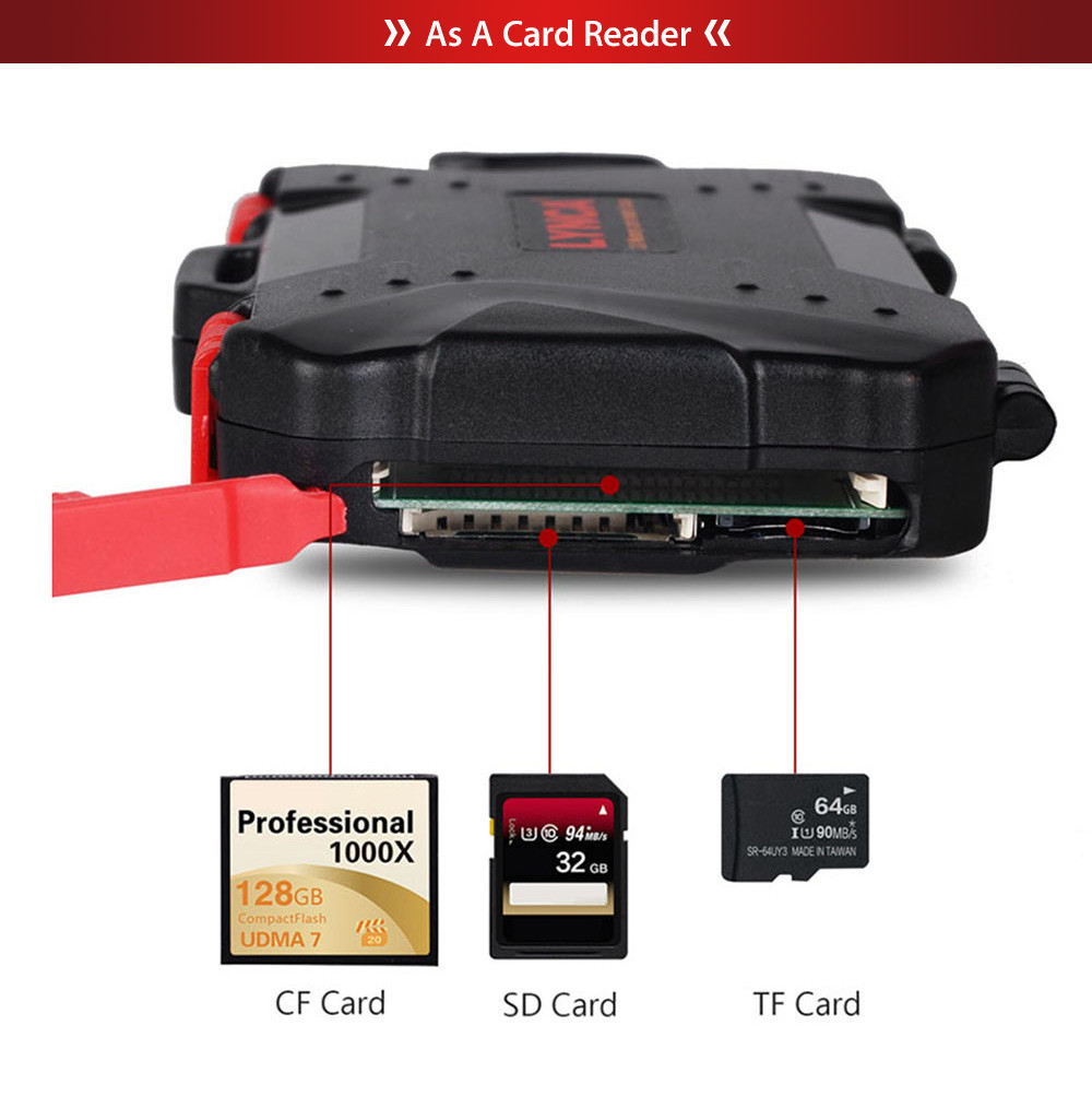 LYNCA USD 3.0 кардридер для CF, SD, TF карты, со встроенным футляром для карты памяти - фото 2 - id-p46512361