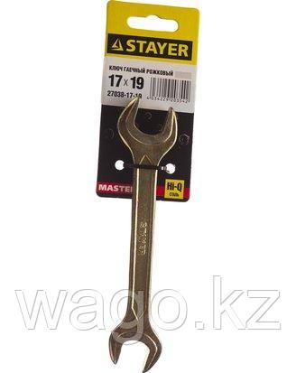 КЛЮЧ РОЖКОВЫЙ ГАЕЧНЫЙ STAYER MASTER, 17Х19ММ, фото 2