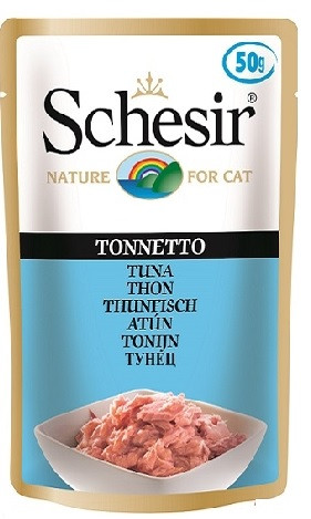 Schesir 50г Тунец консервы для кошек (пауч)
