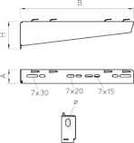 Кронштейн для проволочных лотков 210 мм оцинкованный MWAG 12 21 FS, фото 2