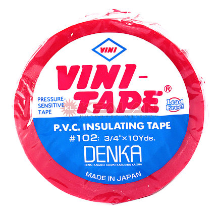 ИЗОЛЕНТА VINI-TAPE японская ПВХ DENKA оригинал красная, фото 1