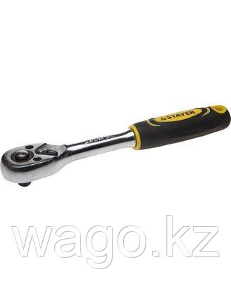 ТРЕЩОТКА ДЛЯ ТОРЦОВЫХ ГОЛОВОК STAYER 27786-1/4, PROFI, СR-V СТАЛЬ, 45 ЗУБЦОВ, 1/2, фото 2
