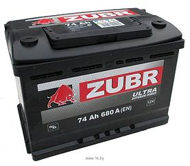 Аккумулятор ZUBR Ultra CT-74 для машин с объемом двигателя от 2 до 3 литров