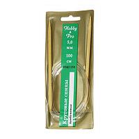 942150 Спицы круговые, бамбук, 100 см*5 мм, Hobby&Pro