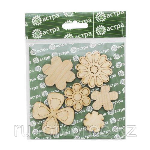 L-460 Деревянная заготовка набор 'Цветочки', от 2 до 5 см, упак./6 шт., 'Астра', фото 1