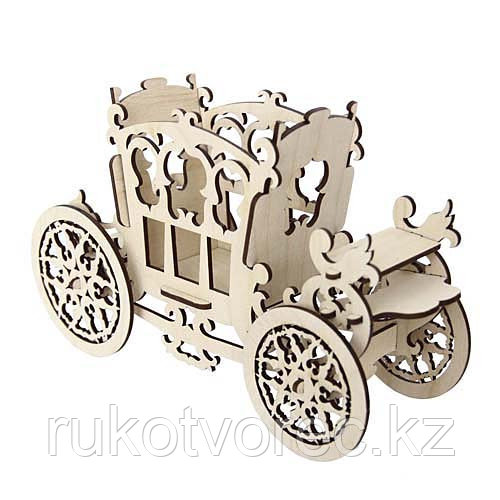 L-671 Деревянная заготовка Карета-карандашница 22*8,5*14 см, Астра, фото 1