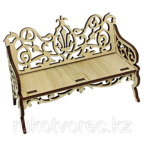 L-661 Деревянная заготовка диванчик резной 10,5*4,5*7см, Астра, фото 1
