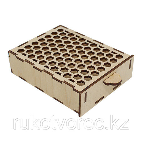 L-690 Деревянная заготовка коробочка 'Соты' 13*9,5*3 см, Астра