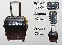 Пластиковый чемодан на 4 колесах, L, черный