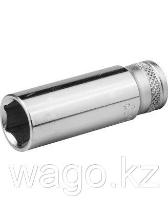 ТОРЦОВАЯ ГОЛОВКА KRAFTOOL 27817-08_Z01, INDUSTRIE QUALITAT, УДЛИНЕННАЯ, CR-V, FLANK, ХРОМОСАТИНИРОВАННАЯ, 1/4,, фото 2