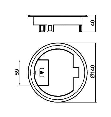 Лючок GES R2, 40х140 мм, с кабельным выводом (полиамид, черный) GES R2 9011 - фото 2 - id-p46595118