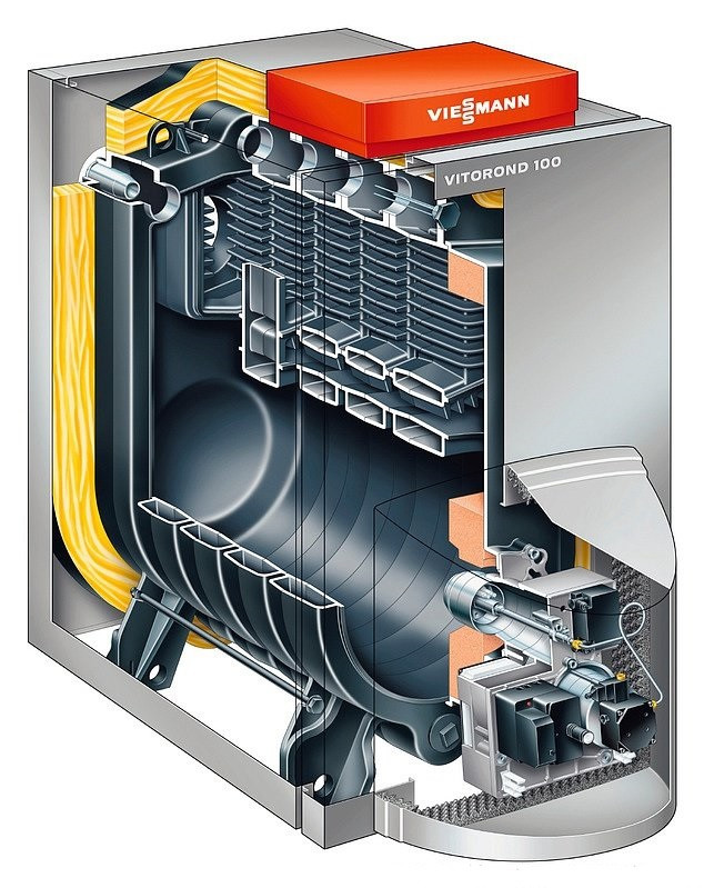 Котёл комбинированный низкотемпературный Viessmann VITOROND 100,18 кВт (без горелки) 33 кВт, 130 мм - фото 2 - id-p46565288