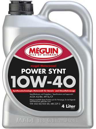 Моторное масло MEGUIN Power Synt 10w40 4 литра