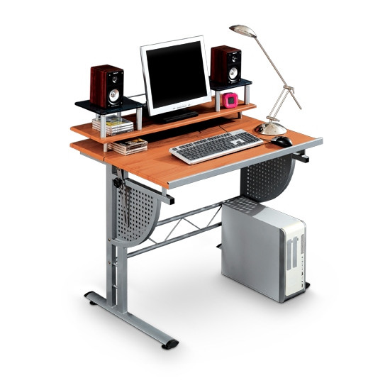 Компьютерный стол, Deluxe, DLFT-321S Composit, МДФ, 95*95*68 см, Красно-Коричневый, Регулируемая сто - фото 1 - id-p46621434