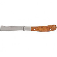 Нож садовый для прививки и обрезки, 173 мм, складной, копулировочный, деревянная рукоятка, PALISAD, 79002