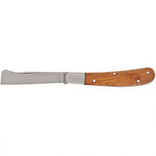 Нож садовый для прививки и обрезки, 173 мм, складной, копулировочный, деревянная рукоятка, PALISAD, 79002