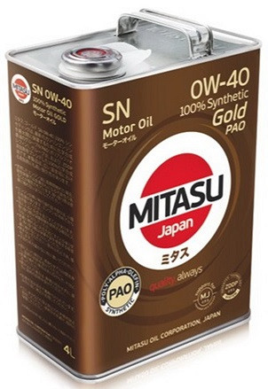 Моторное масло Mitasu gold SN 0w40 4 литра